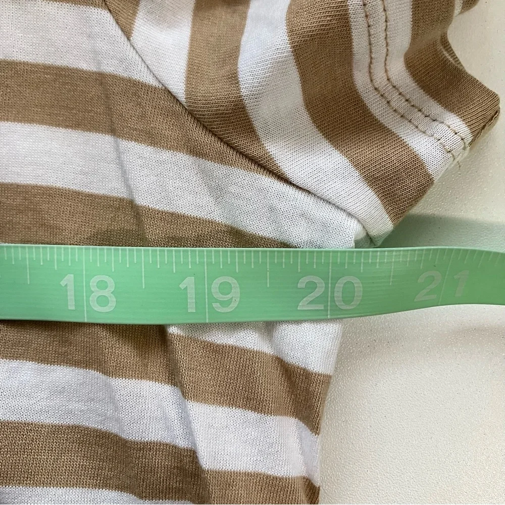 Michael Kors Tand and White Striped Tshirt Size Large - Picture 6 of 7